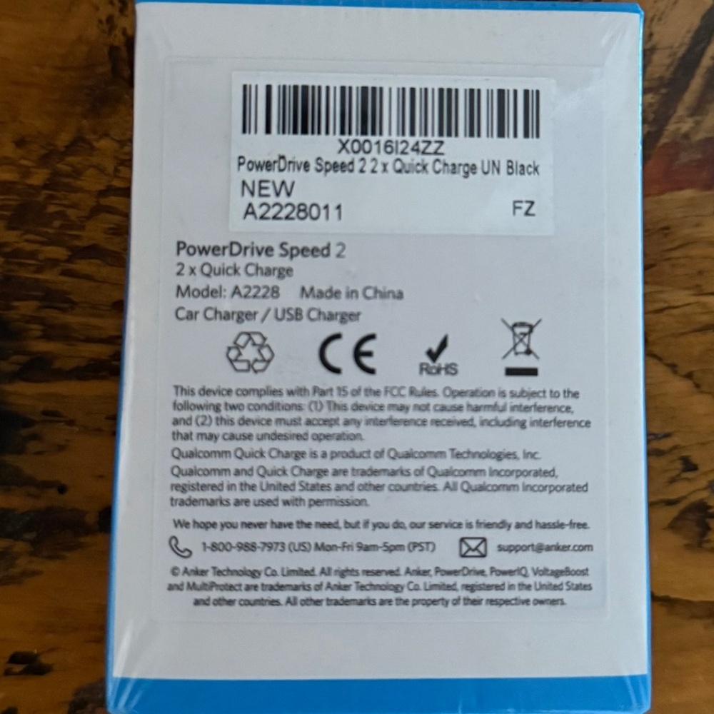 NEW ANKER-Car /USB Charger-PowerDrive Speed 2 Quick Charge-never opened - Picture 2 of 2